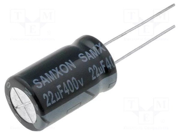 SAMXON Elektrolytkondensator 22µF 400V DM12,5mmx20mm +-20% RM5mm