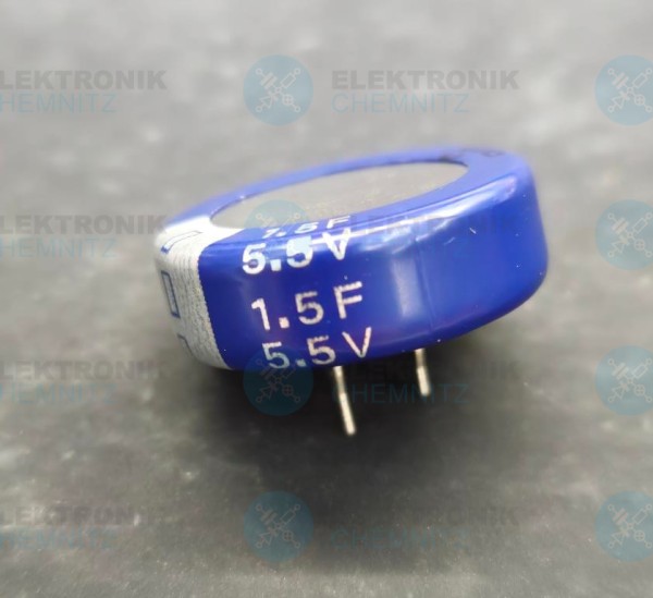 EATON KR-5R5C155-R Speicherkondensator 5,5V 1,5F Gold Cap RM=5mm DM=21,5mm